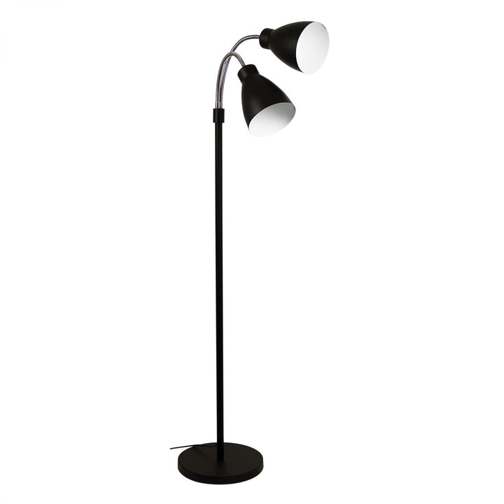 Retro 2 Light Floor Lamp Matt Black - OL91206BK-Floor Lamps-Oriel Lighting