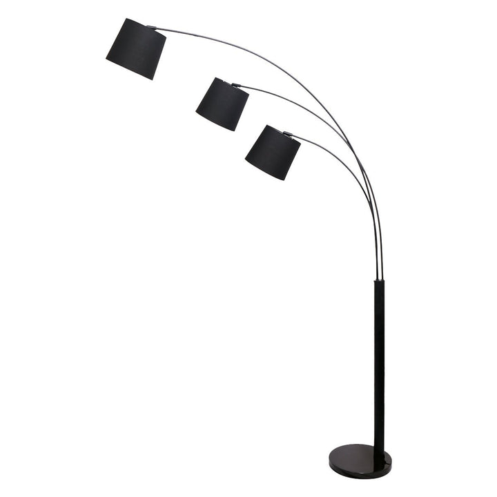 Sarantino 3-Light Arc Floor Lamp Adjustable Black 3 Shades-Home & Garden > Lighting-Koala Lamps and Lighting