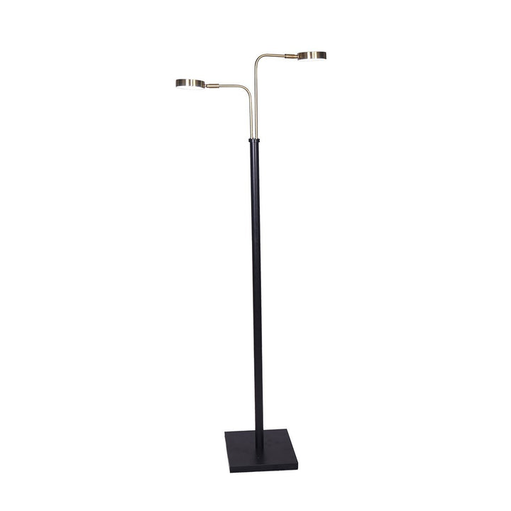Sarantino LED Metal Floor Lamp with 2 Lights in Brushed Gold and Black Finish-Home & Garden > Lighting-Koala Lamps and Lighting