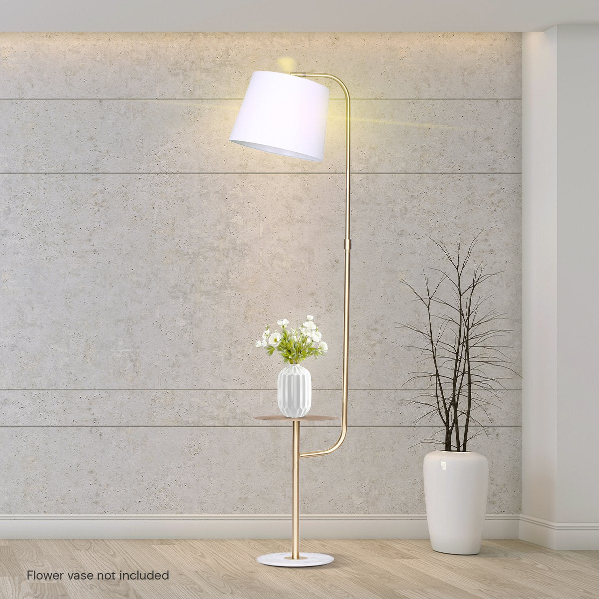 Sarantino Marble & Metal End Table Top Floor Lamp-Home & Garden > Lighting-Koala Lamps and Lighting