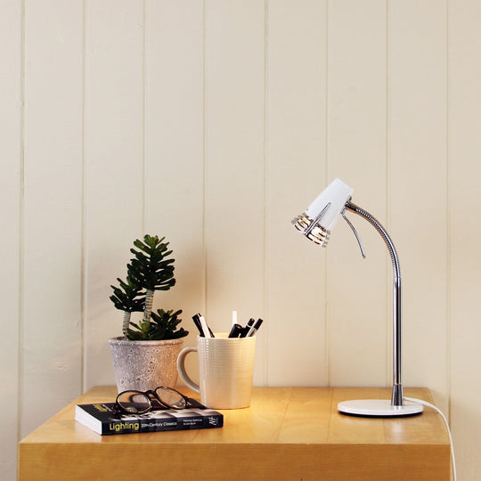 Scoot LED Desk Lamp White and Chrome