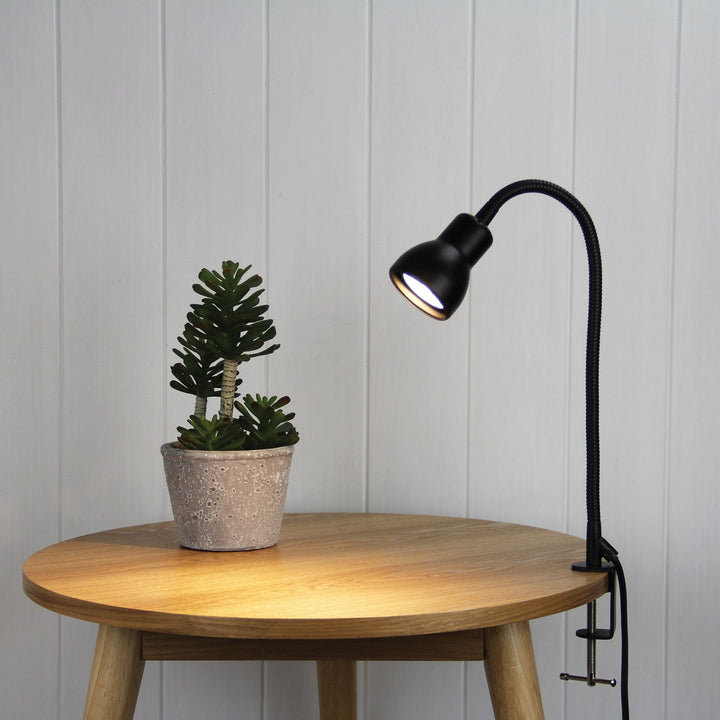 Scope Clamp Lamp Black-TABLE AND FLOOR LAMPS-Oriel