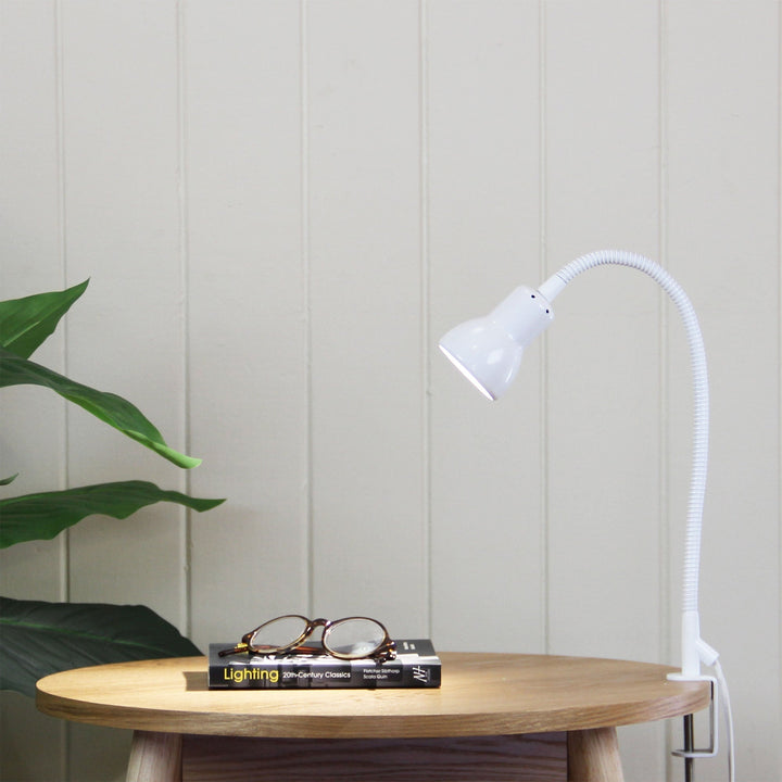 Scope Clamp Lamp White-TABLE AND FLOOR LAMPS-Oriel