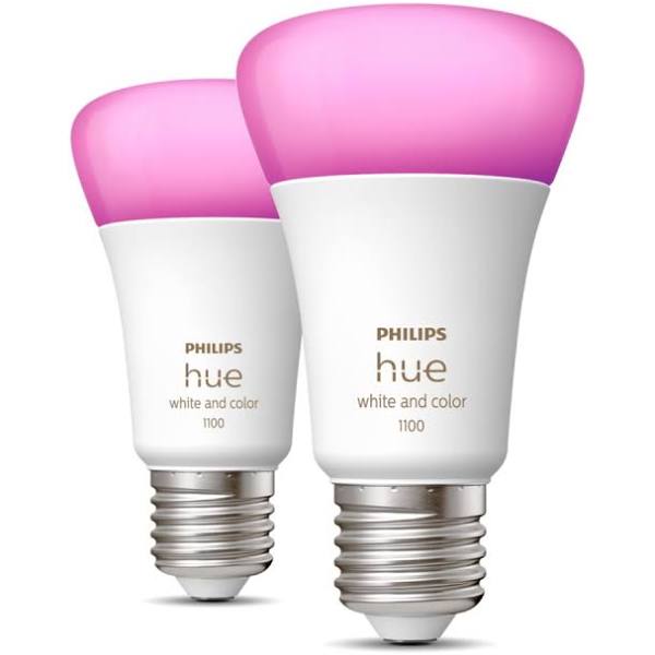 Philips Hue Smart Bulb 11W A60 E27 White & Colour (Twin Pack)