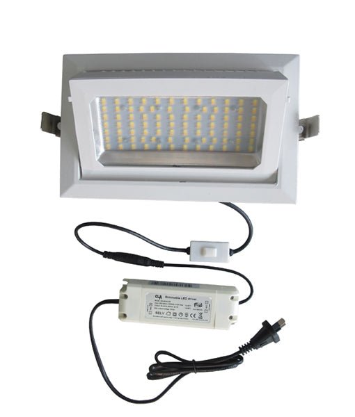SHOPTRI Dimmable LED Tri-CCT Commercial Rectangular Shop Lighter / Downlight 35W - SHOPTRI