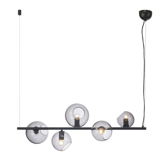 Sinus 5 Light Pendant Black & Smoked Glass - SL64413/5BK