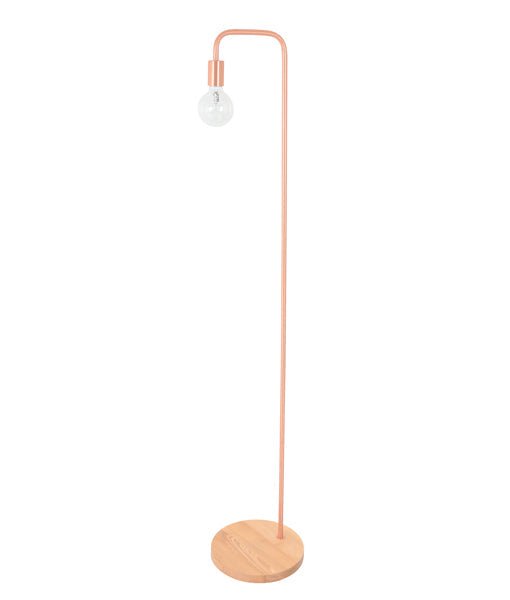 SLIM Blonde Wood And Copper Floor Lamp - SLIM-F1C-Floor Lamps-CLA Lighting
