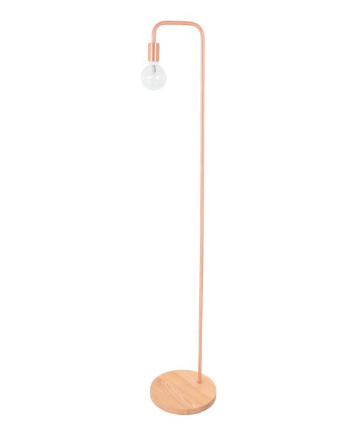 SLIM Blonde Wood And Copper Floor Lamp - SLIM-F1C