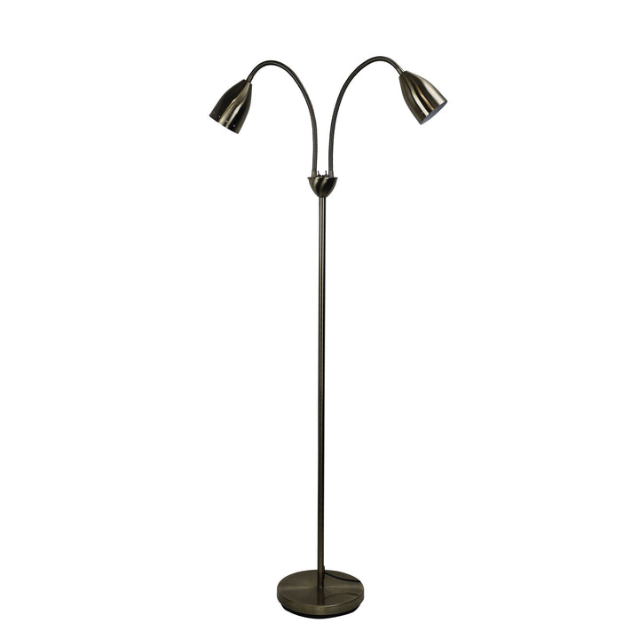 Stan 2 Light Floor Lamp Antique Brass - SL98822AB-Floor Lamps-Oriel Lighting