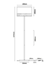 TAMBURA White Cloth Shade With Blonde Wood Trim Large Floor Lamp - TAMBURA11FL photo 2
