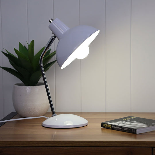 Thea Desk Lamp White and Chrome