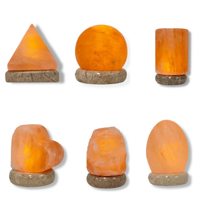 USB Himalayan Pink Rock Salt Lamp - Carved Shape Rocks Light Bulb Decor Lamps-Himalayan products-The Himalayan Salt Collective