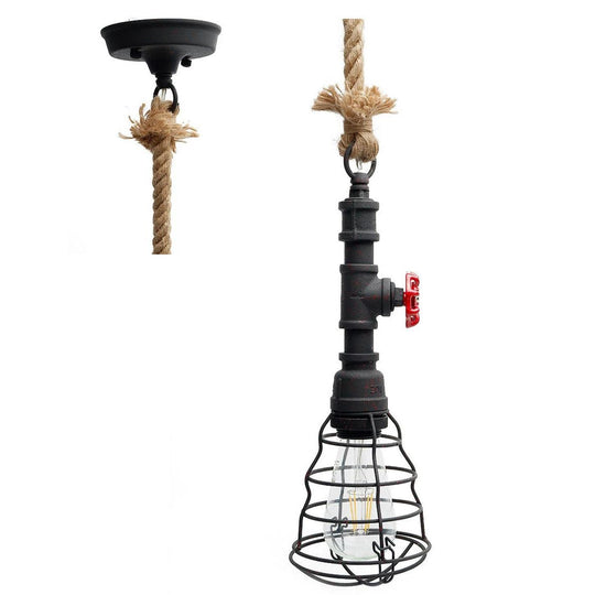 Vintage Pipe Pendant Light - Rusty