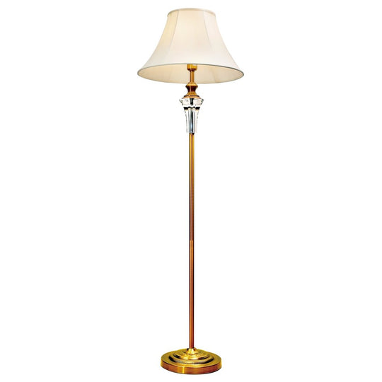 Vienna Crystal & Brass Floor Lamp with Fabric Shade - LL-27-0082