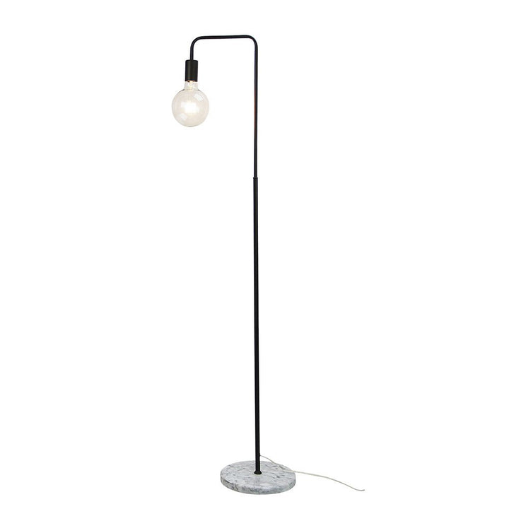 Ville 1 Light Floor Lamp Marble & Black - OL93733BK-Floor Lamps-Oriel Lighting