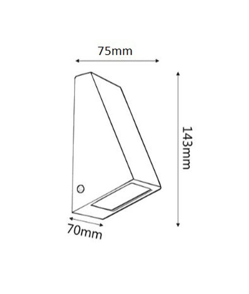 WEDGE Exterior Wall Light Black IP44 - WEDGEGBL