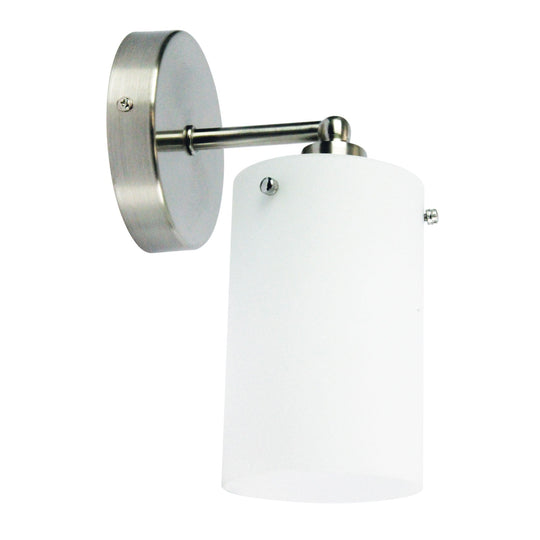 Zest 1 Light Wall Light Brushed Chrome & White - OL69217/1BC