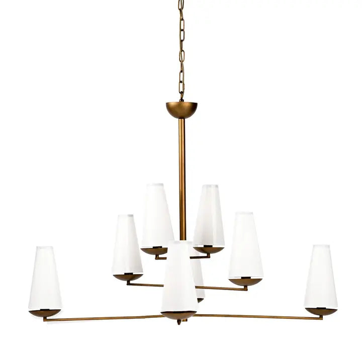 A tiered Esther chandelier by Cafe Lighting and Living