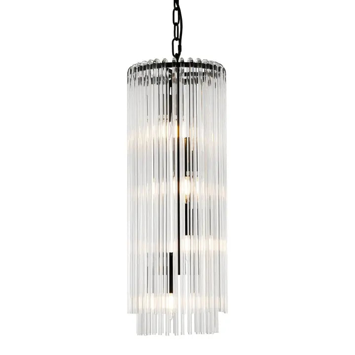 A black four-light long pendant by Cafe Lighting